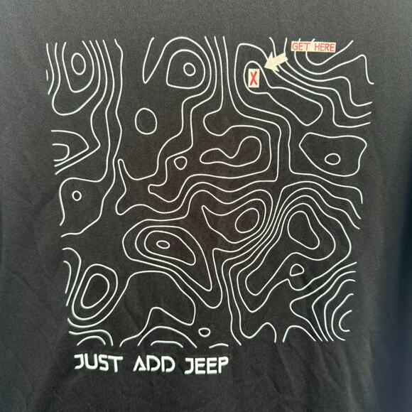 Just add JEEP black Terrain Map 2XL Men's T-shirt - Picture 3 of 5